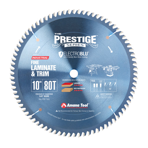 Amana 610801C  Prestige Electro-Blu™ Fine Cut Blade - 10" x 80T TCG