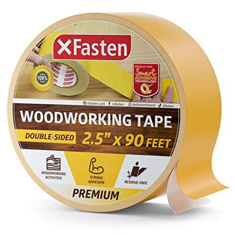 XFasten 2.5" x 90ft Double-Sided Woodworking Tape - 1 Roll
