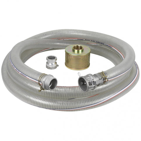 King KW-253 Clear PVC Reinforced Suction Hose - 3" x 25ft
