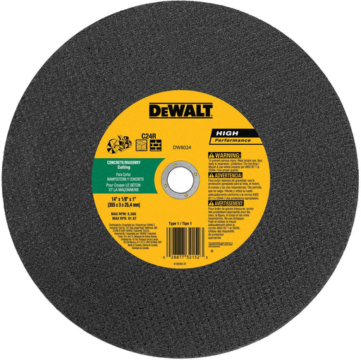 DeWalt DW8025 14" x 1/8" Abrasive Concrete/Masonry Cutting Wheel