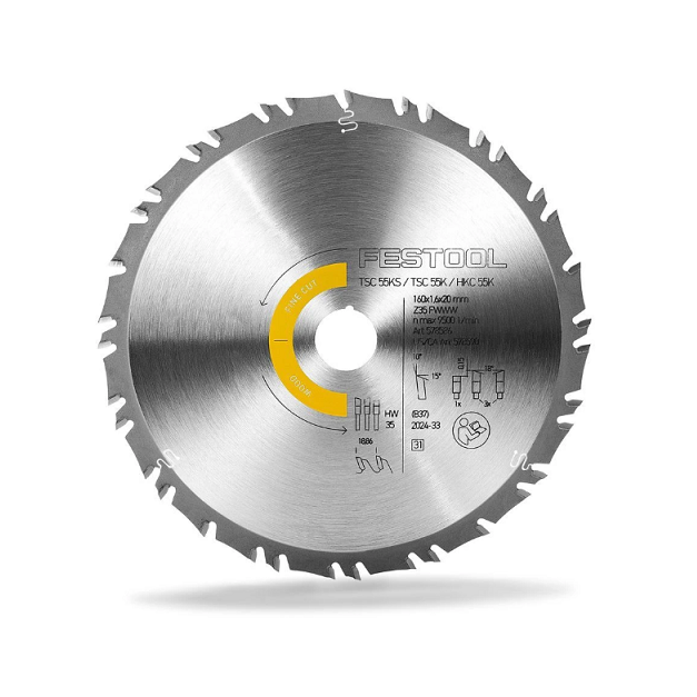 Festool 578590 Fine Saw Blade 160mm x 35T (HKC55K, TSC55K, TSC55KS)