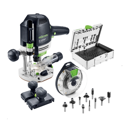 Festool 579463 OF 1400 EQ 1400W Corded Router Starter Set with XL Acc