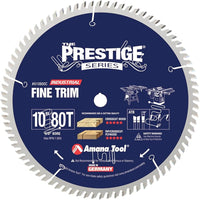 Amana 610800C  Prestige Electro-Blu™ Fine Trim Blade - 10" x 80T ATB