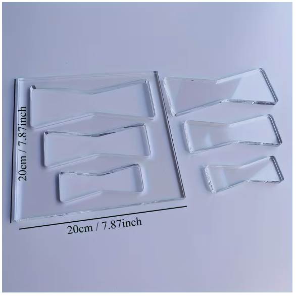 Blue Crown Tools Acrylic 'Bowtie' Template Set