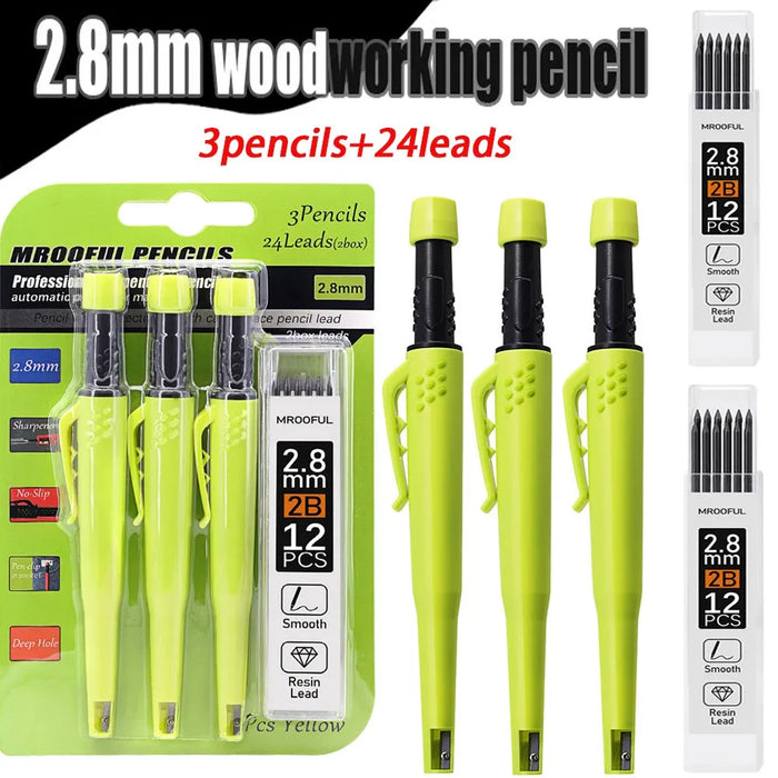 Blue Crown Tools CP-3PC Carpenter's Pencil w/ Cap 3pc Set