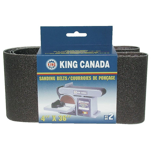 King 4" x 36" Abrasive Sanding Belt - 2Pk