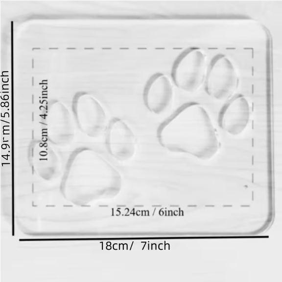 Blue Crown Tools Acrylic Paw Print Template