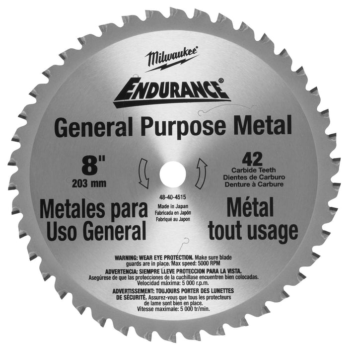 Milwaukee 8" X 42T General Purpose Metal Saw Blade