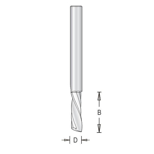 Dimar SCNF463DC Downcut Solid Carbide Spiral 'O' Flute For Aluminum - 1/4"