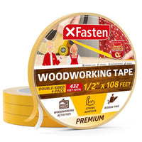 XFasten 1/2" x 108ft Double-Sided Woodworking Tape - 4pk