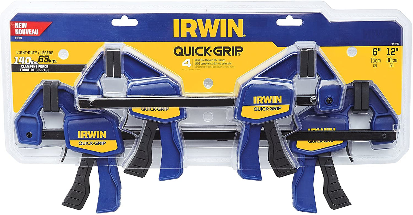 Irwin Quick-Grip Bar Clamp Set - (2) x 6" + (2) x 12"