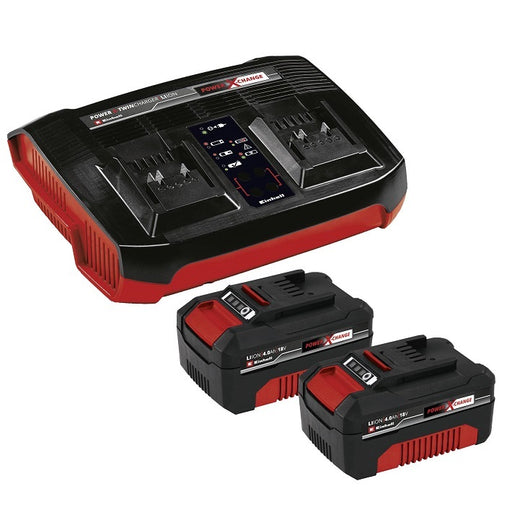 Einhell 4512133 (2) x 4.0 Ah Battery PXC Dual-Port Charger Starter Kit