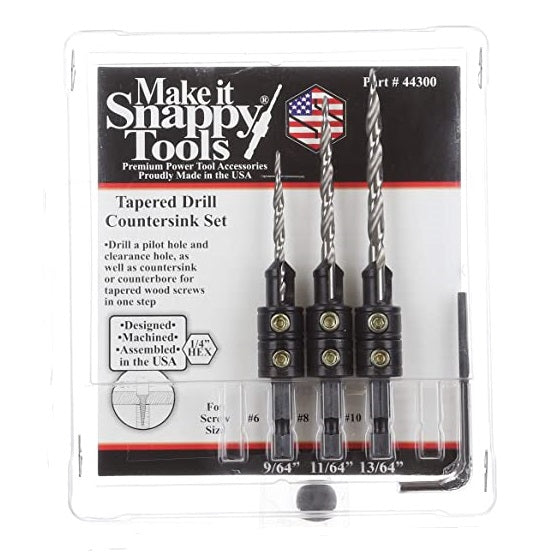 Snappy 44300 Tapered Drill Countersink Set 3pc