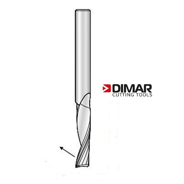 Dimar SCPL46 Solid Carbid Spiral 'O' Flute For Plastics - 1/4"