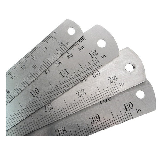 ROK 28304 24" STAINLESS STEEL RULER - SAE & METRIC-Marson Equipment